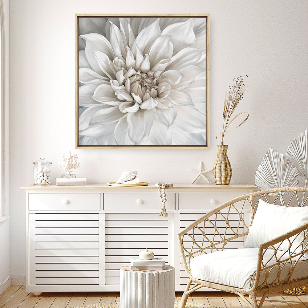 Buy White Dahlia Square Canvas Print | The Print Emporium® Store