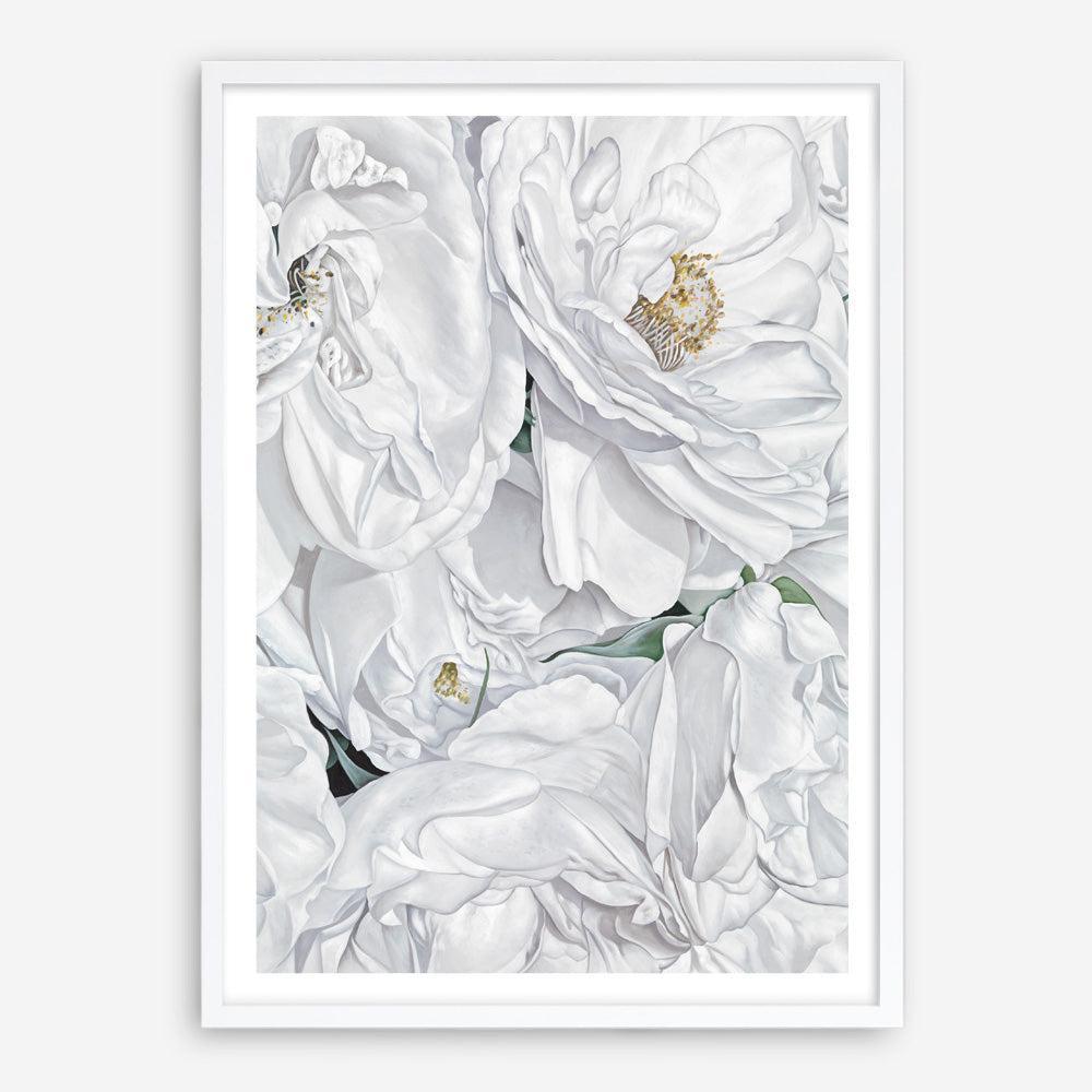 Shop White Flowers Art Print a floral themed painted wall art print from The Print Emporium wall artwork collection - Buy Australian made fine art painting style poster and framed prints for the home and your interior decor room, TPE-026-AP