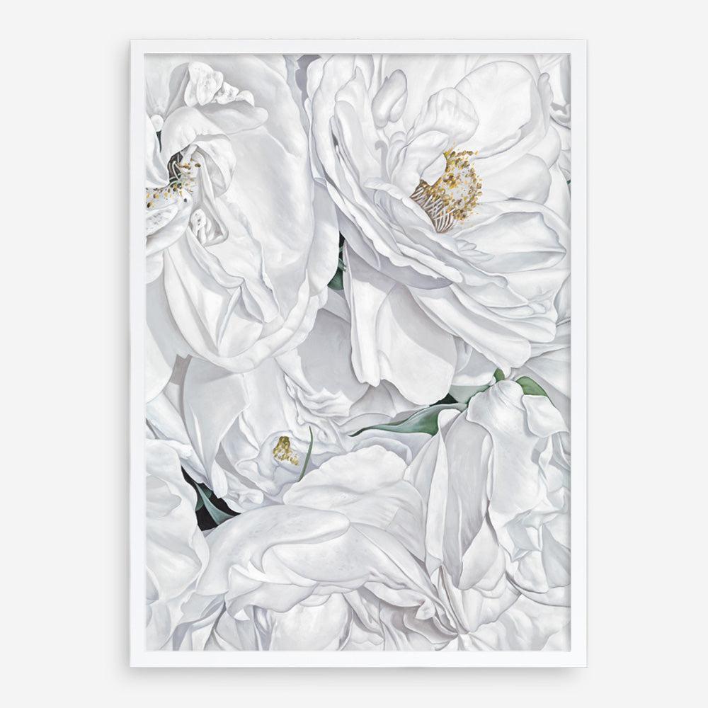 Shop White Flowers Art Print a floral themed painted wall art print from The Print Emporium wall artwork collection - Buy Australian made fine art painting style poster and framed prints for the home and your interior decor room, TPE-026-AP