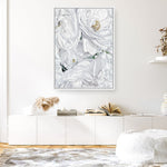 Shop White Flowers Canvas Print a floral themed painted framed canvas wall art print from The Print Emporium artwork collection - Buy Australian made fine art painting style stretched canvas prints for the home and your interior decor space, TPE-026-CA-35X46-NF