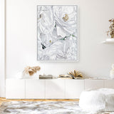 Shop White Flowers Canvas Print a floral themed painted framed canvas wall art print from The Print Emporium artwork collection - Buy Australian made fine art painting style stretched canvas prints for the home and your interior decor space, TPE-026-CA-35X46-NF