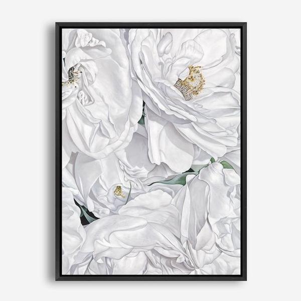 Shop White Flowers Canvas Print a floral themed painted framed canvas wall art print from The Print Emporium artwork collection - Buy Australian made fine art painting style stretched canvas prints for the home and your interior decor space, TPE-026-CA-35X46-NF