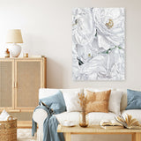 Shop White Flowers Canvas Print a floral themed painted framed canvas wall art print from The Print Emporium artwork collection - Buy Australian made fine art painting style stretched canvas prints for the home and your interior decor space, TPE-026-CA-35X46-NF