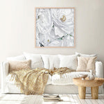 Shop White Flowers (Square) Art Print a floral themed painted wall art print from The Print Emporium wall artwork collection - Buy Australian made fine art painting style poster and framed prints for the home and your interior decor room, TPE-067-AP