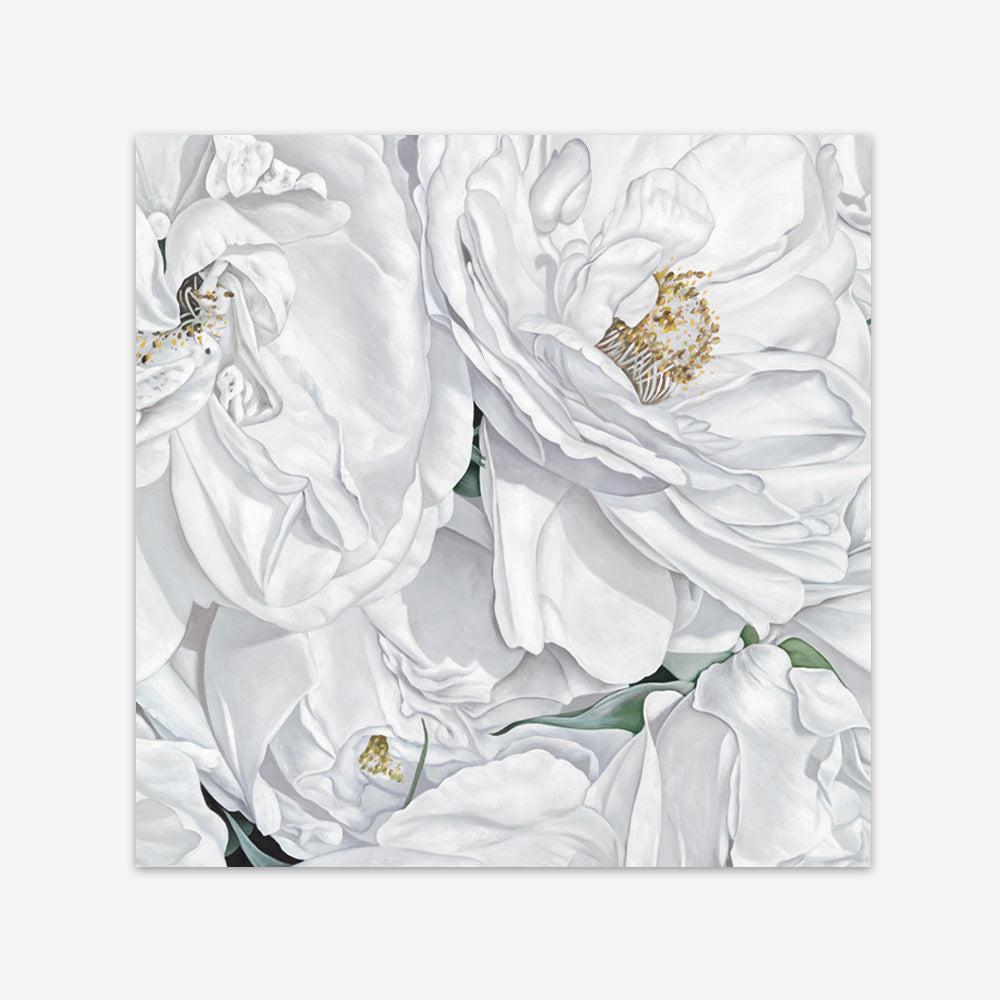 Shop White Flowers (Square) Art Print a floral themed painted wall art print from The Print Emporium wall artwork collection - Buy Australian made fine art painting style poster and framed prints for the home and your interior decor room, TPE-067-AP