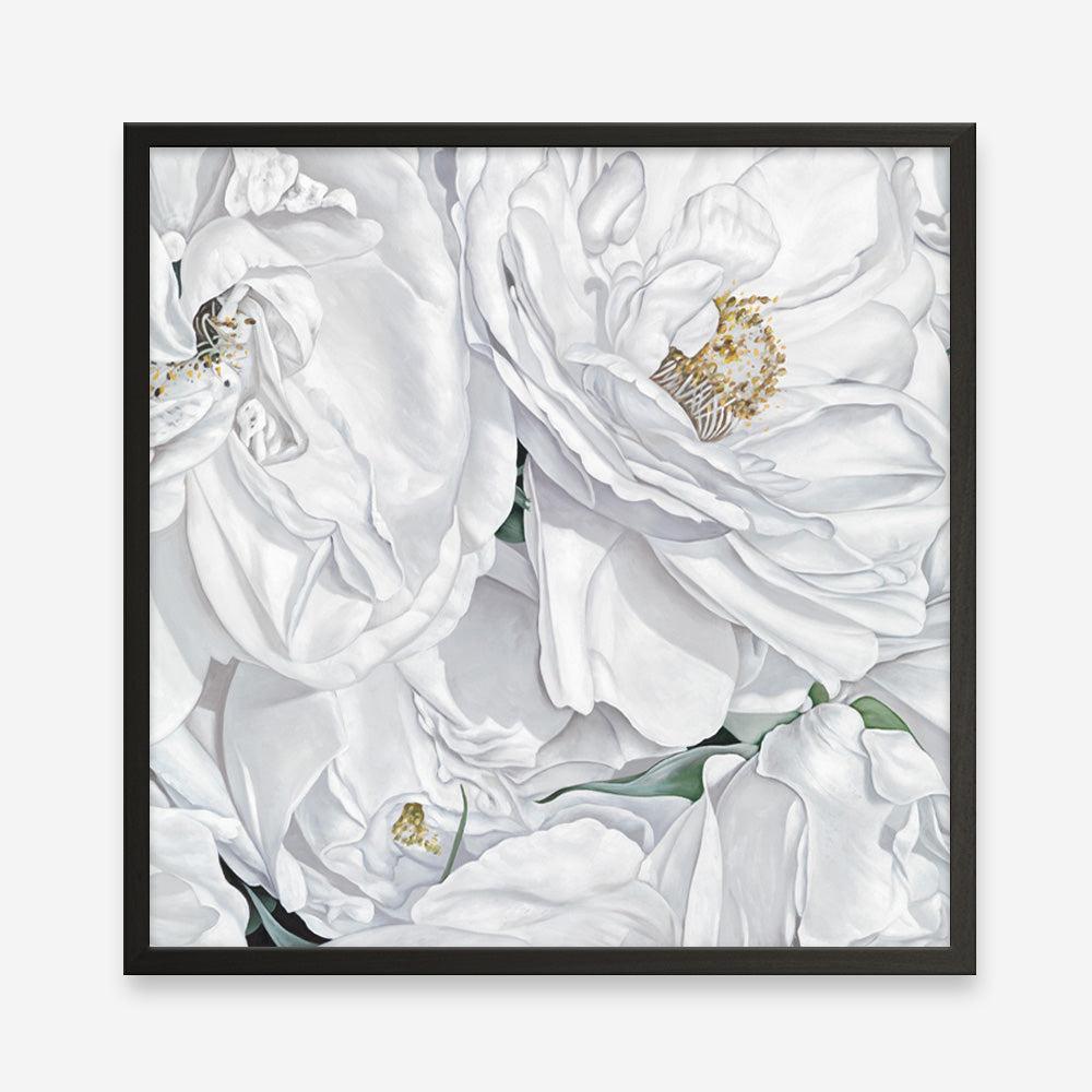 Shop White Flowers (Square) Art Print a floral themed painted wall art print from The Print Emporium wall artwork collection - Buy Australian made fine art painting style poster and framed prints for the home and your interior decor room, TPE-067-AP