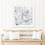 Shop White Flowers (Square) Art Print a floral themed painted wall art print from The Print Emporium wall artwork collection - Buy Australian made fine art painting style poster and framed prints for the home and your interior decor room, TPE-067-AP