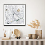Shop White Flowers (Square) Art Print a floral themed painted wall art print from The Print Emporium wall artwork collection - Buy Australian made fine art painting style poster and framed prints for the home and your interior decor room, TPE-067-AP