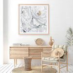Shop White Flowers (Square) Art Print a floral themed painted wall art print from The Print Emporium wall artwork collection - Buy Australian made fine art painting style poster and framed prints for the home and your interior decor room, TPE-067-AP