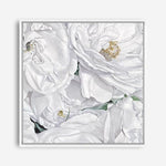 Shop White Flowers (Square) Canvas Print a floral themed painted framed canvas wall art print from The Print Emporium artwork collection - Buy Australian made fine art painting style stretched canvas prints for the home and your interior decor space, TPE-067-CA-40X40-NF