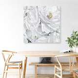 Shop White Flowers (Square) Canvas Print a floral themed painted framed canvas wall art print from The Print Emporium artwork collection - Buy Australian made fine art painting style stretched canvas prints for the home and your interior decor space, TPE-067-CA-40X40-NF