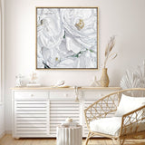 Shop White Flowers (Square) Canvas Print a floral themed painted framed canvas wall art print from The Print Emporium artwork collection - Buy Australian made fine art painting style stretched canvas prints for the home and your interior decor space, TPE-067-CA-40X40-NF