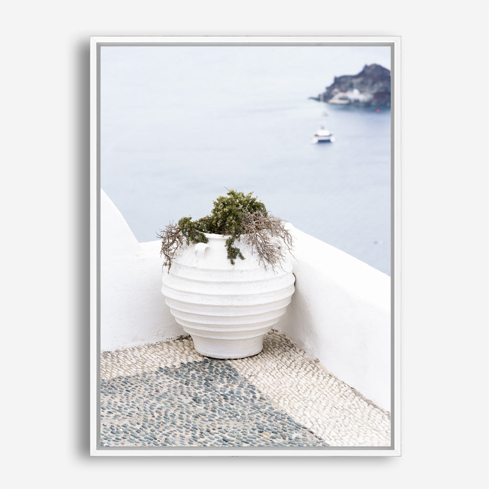 Shop White Grecian Urn Photo Canvas Print a coastal themed photography framed stretched canvas print from The Print Emporium wall artwork collection - Buy Australian made prints for the home and your interior decor space, TPE-1329-CA-35X46-NF
