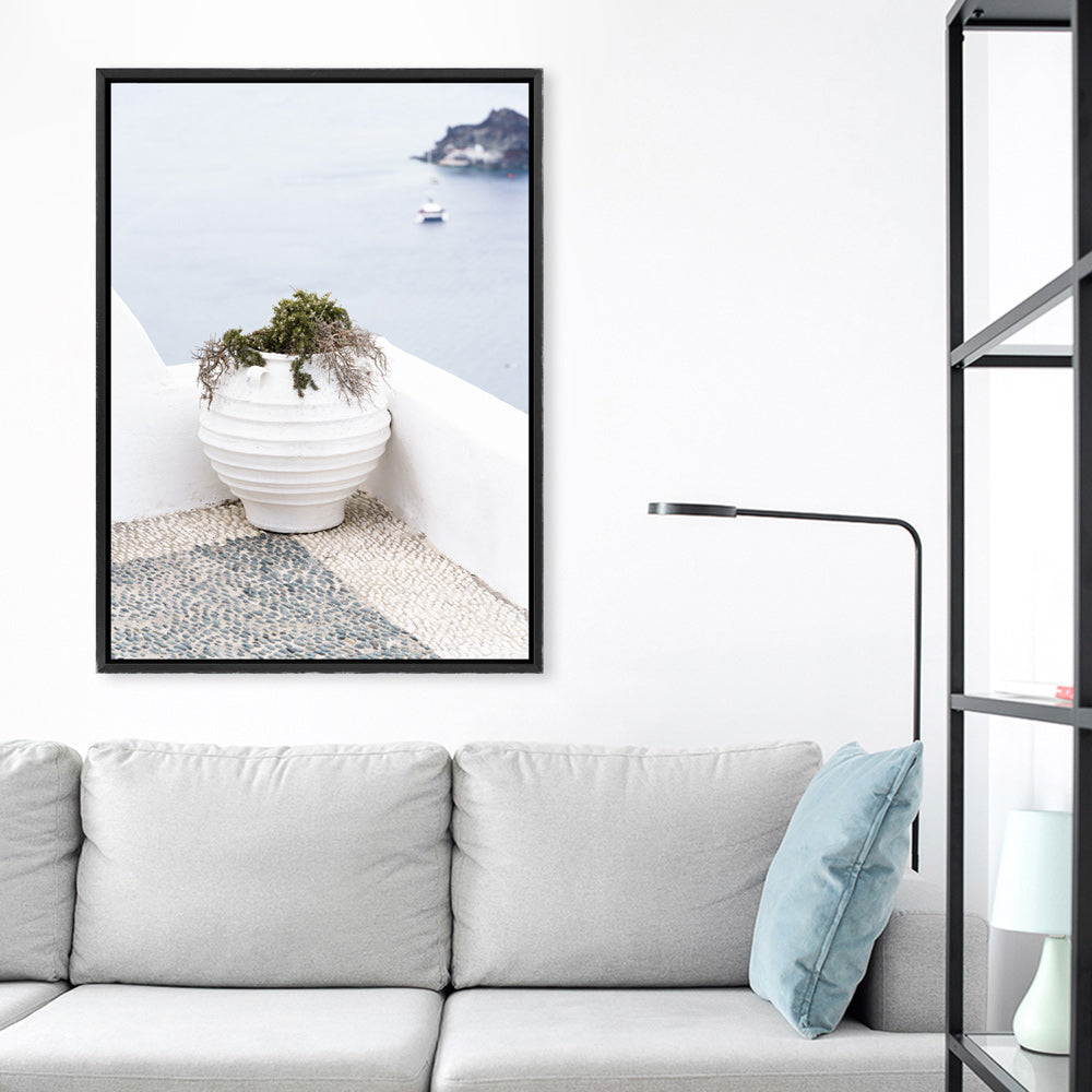 Shop White Grecian Urn Photo Canvas Print a coastal themed photography framed stretched canvas print from The Print Emporium wall artwork collection - Buy Australian made prints for the home and your interior decor space, TPE-1329-CA-35X46-NF