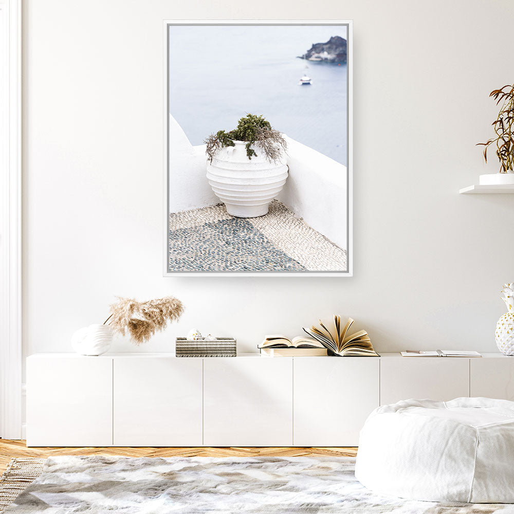 Shop White Grecian Urn Photo Canvas Print a coastal themed photography framed stretched canvas print from The Print Emporium wall artwork collection - Buy Australian made prints for the home and your interior decor space, TPE-1329-CA-35X46-NF