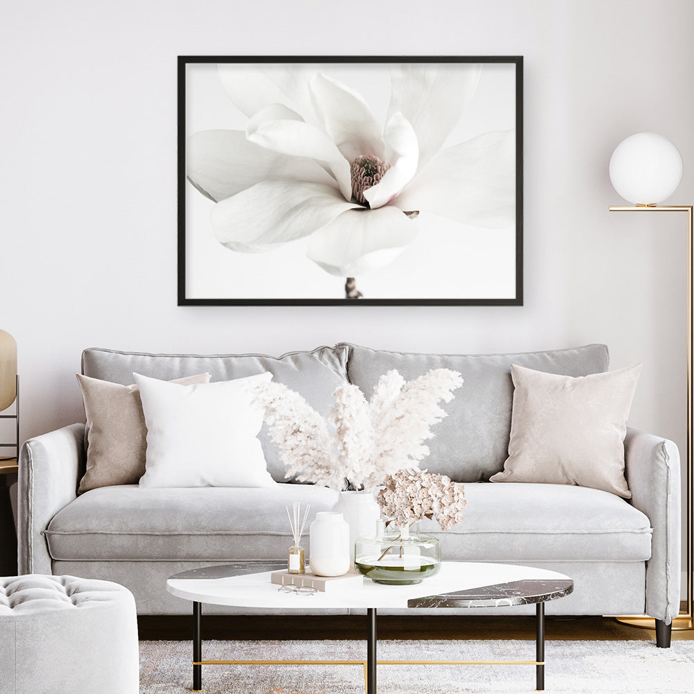 Shop White Magnolia Flower Photo Art Print a floral themed photography wall art print from The Print Emporium wall artwork collection - Buy Australian made fine art poster and framed prints for the home and your interior decor room, TPE-591-AP