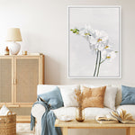Shop White Orchid Stems Canvas Print a floral themed painted framed canvas wall art print from The Print Emporium artwork collection - Buy Australian made fine art painting style stretched canvas prints for the home and your interior decor space, TPE-281-CA-35X46-NF