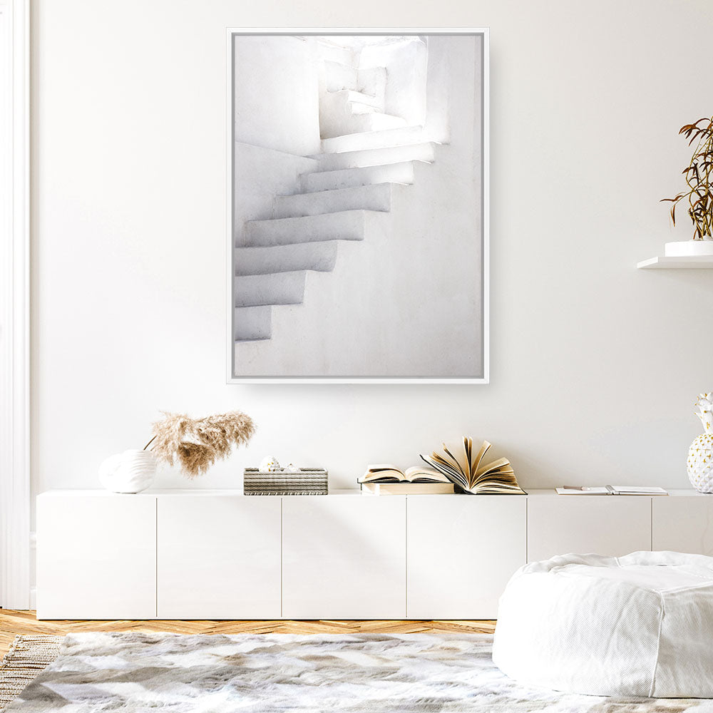 Shop White Steps II Photo Canvas Print a photography framed stretched canvas print from The Print Emporium wall artwork collection - Buy Australian made prints for the home and your interior decor space, TPE-850-CA-35X46-NF