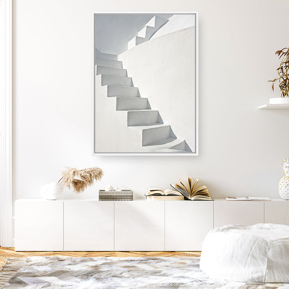 Shop White Steps Photo Canvas Print a photography framed stretched canvas print from The Print Emporium wall artwork collection - Buy Australian made prints for the home and your interior decor space, TPE-811-CA-35X46-NF