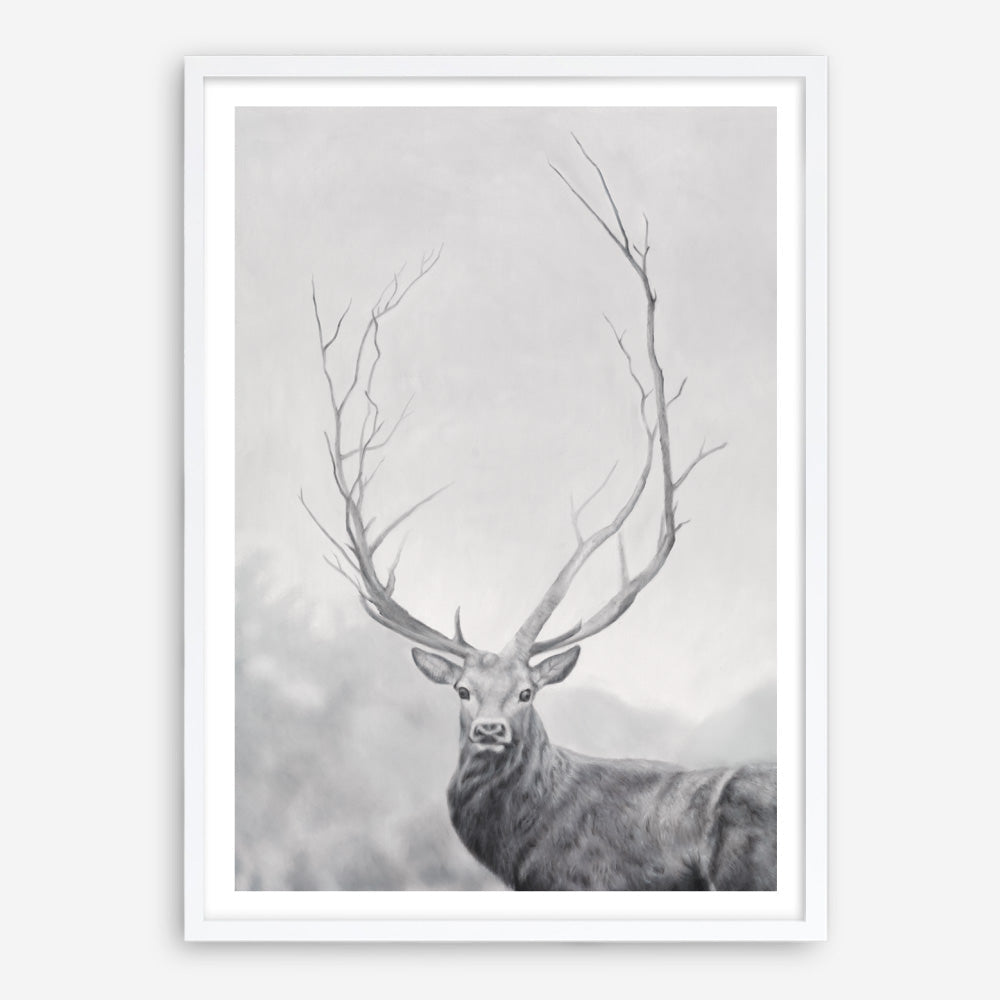 Shop Winter Elk Art Print a Nordic style winter deer themed painted wall art print from The Print Emporium wall artwork collection - Buy Australian made fine art painting style poster and framed prints for the home and your interior decor room, TPE-189-AP