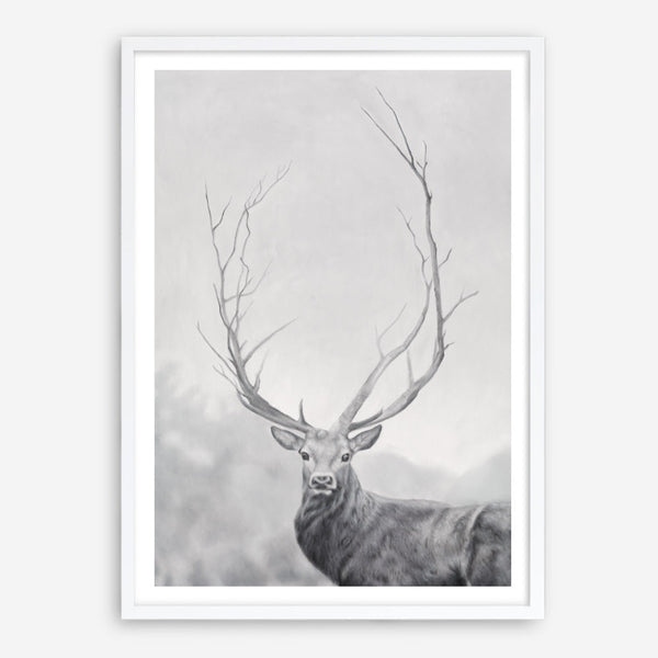 Shop Winter Elk Art Print a Nordic style winter deer themed painted wall art print from The Print Emporium wall artwork collection - Buy Australian made fine art painting style poster and framed prints for the home and your interior decor room, TPE-189-AP