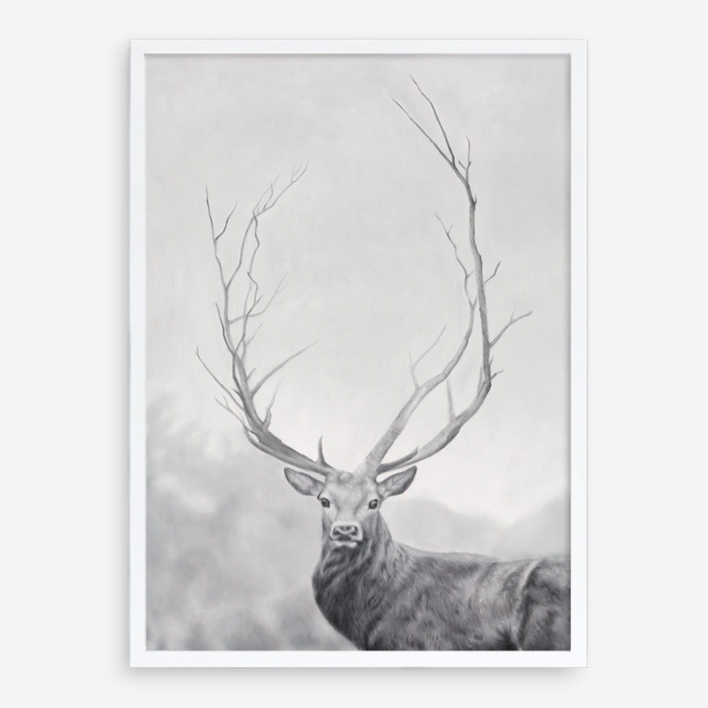 Shop Winter Elk Art Print a Nordic style winter deer themed painted wall art print from The Print Emporium wall artwork collection - Buy Australian made fine art painting style poster and framed prints for the home and your interior decor room, TPE-189-AP