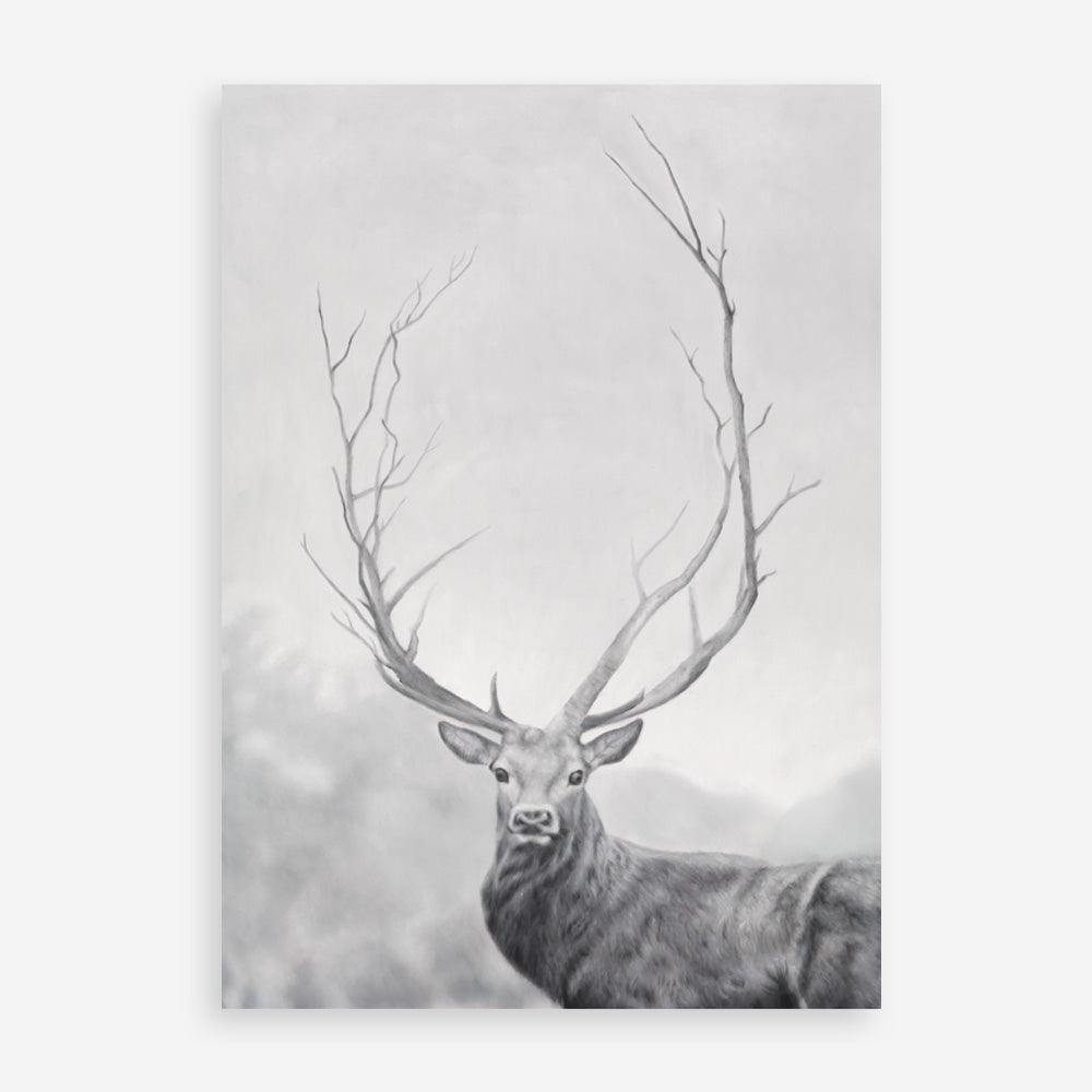 Shop Winter Elk Art Print a Nordic style winter deer themed painted wall art print from The Print Emporium wall artwork collection - Buy Australian made fine art painting style poster and framed prints for the home and your interior decor room, TPE-189-AP