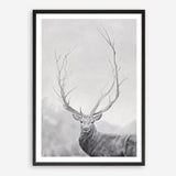 Shop Winter Elk Art Print a Nordic style winter deer themed painted wall art print from The Print Emporium wall artwork collection - Buy Australian made fine art painting style poster and framed prints for the home and your interior decor room, TPE-189-AP