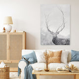 Shop Winter Elk Canvas Print a Hamptons style themed painted framed canvas wall art print from The Print Emporium artwork collection - Buy Australian made fine art painting style stretched canvas prints for the home and your interior decor space, TPE-189-CA-35X46-NF