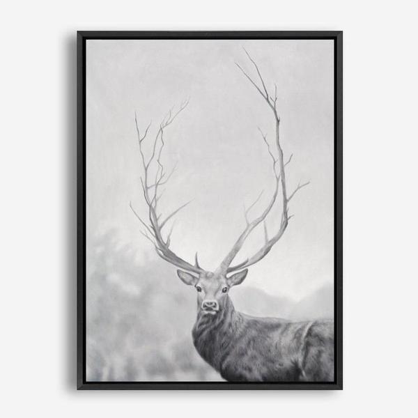 Shop Winter Elk Canvas Print a Hamptons style themed painted framed canvas wall art print from The Print Emporium artwork collection - Buy Australian made fine art painting style stretched canvas prints for the home and your interior decor space, TPE-189-CA-35X46-NF