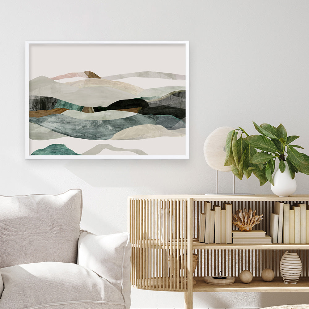 Shop Winter In The Mountains Art Print a painted abstract themed wall art print from The Print Emporium wall artwork collection - Buy Australian made fine art painting style poster and framed prints for the home and your interior decor room, TPE-PC-PI393-AP