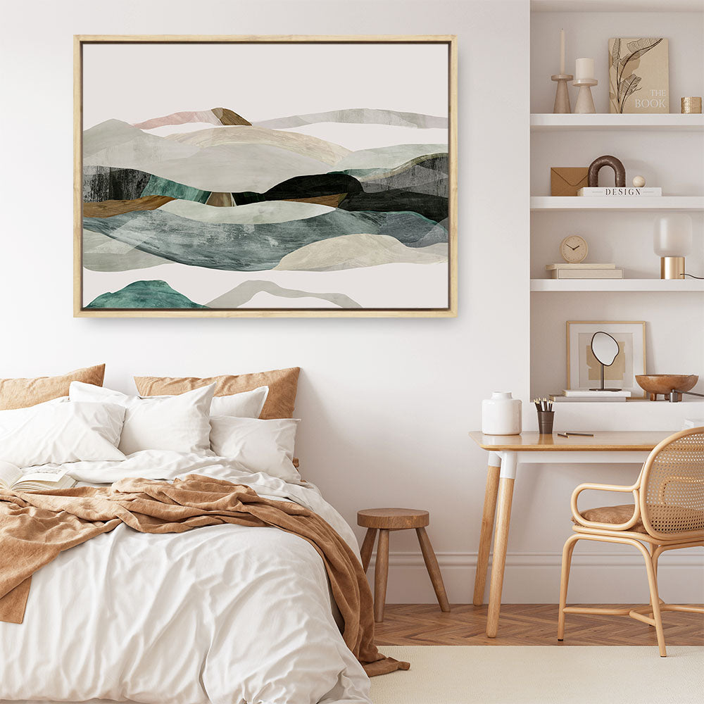 Shop Winter In The Mountains Canvas Print a painted abstract themed framed canvas wall art print from The Print Emporium artwork collection - Buy Australian made fine art painting style stretched canvas prints for the home and your interior decor space, TPE-PC-PI393-CA-35X46-NF