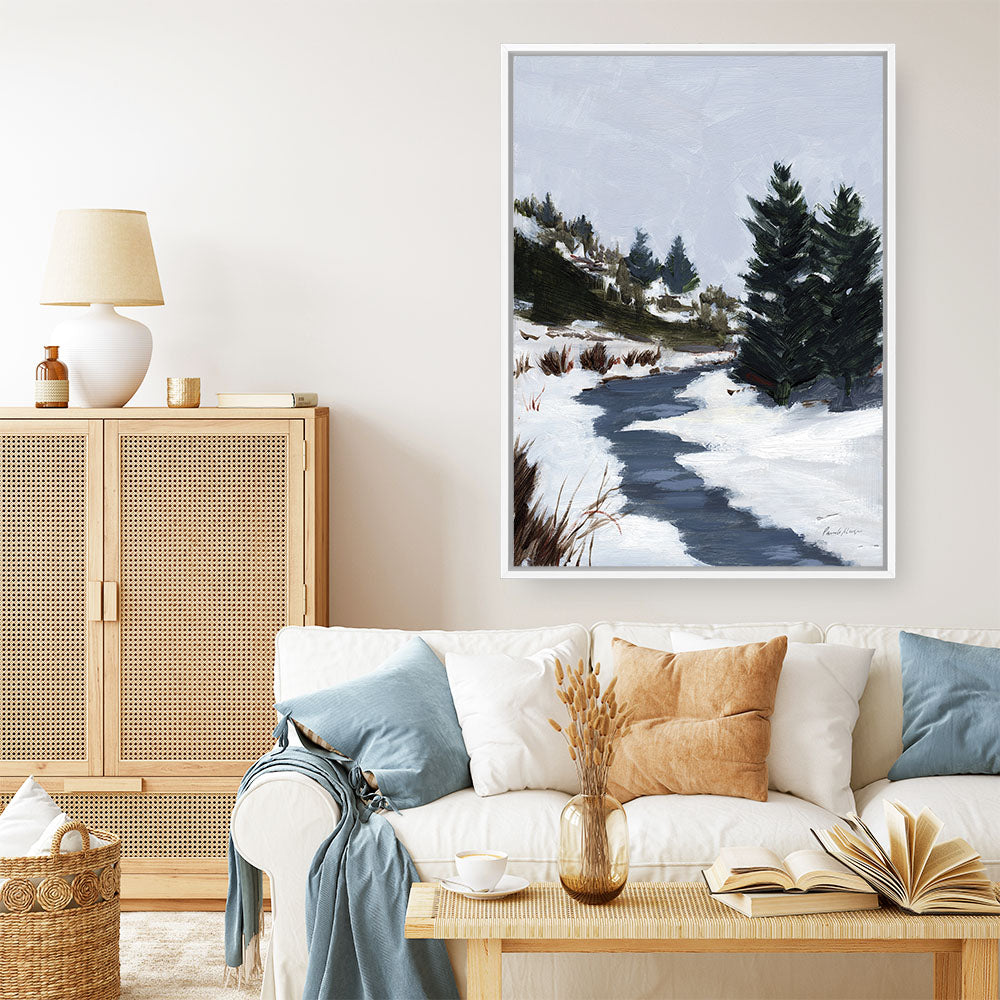 Shop Winter Trails Canvas Print a painted style framed canvas wall art print from The Print Emporium artwork collection - Buy Australian made fine art painting style stretched canvas prints for the home and your interior decor space, TPE-WA-69671-CA-35X46-NF