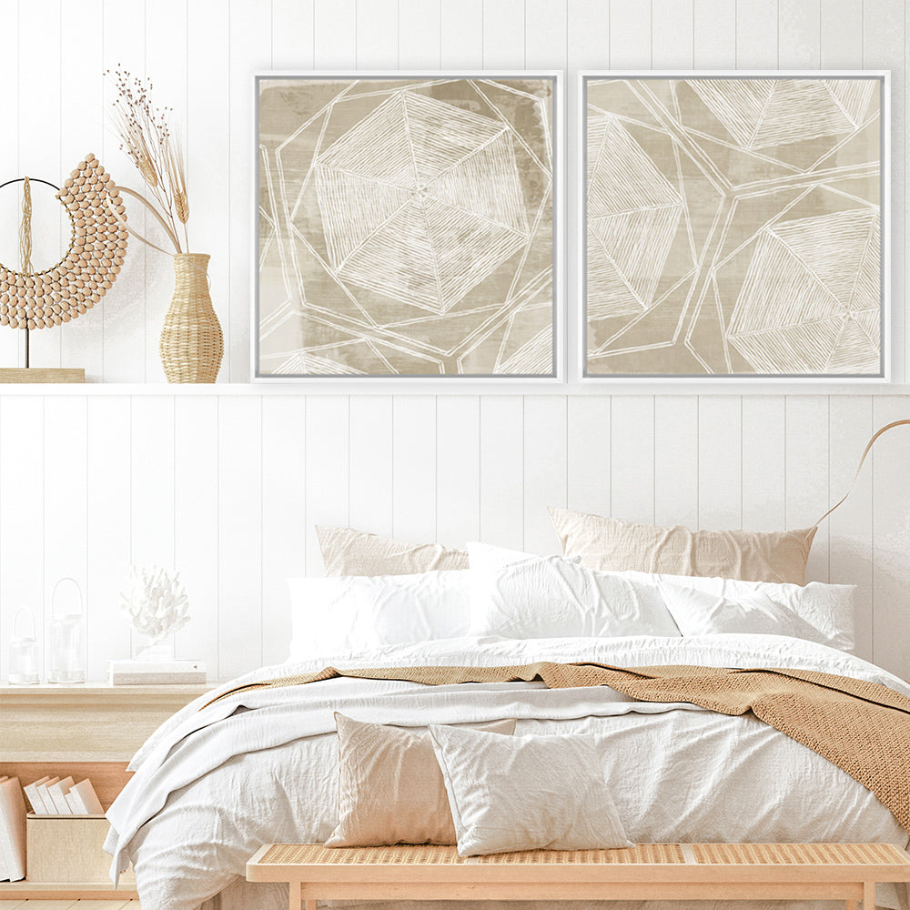 Shop Woven Linen II (Square) Canvas Print a painted abstract themed framed canvas wall art print from The Print Emporium artwork collection - Buy Australian made fine art painting style stretched canvas prints for the home and your interior decor space, TPE-PC-WL447-CA-40X40-NF