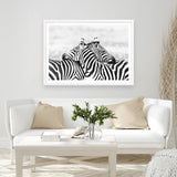 Shop Zebra Hug Photo Art Print a photography wall art print from The Print Emporium wall artwork collection - Buy Australian made fine art poster and framed prints for the home and your interior decor room, TPE-876-AP