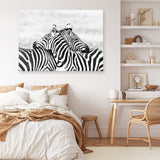 Shop Zebra Hug Photo Canvas Print a photography framed stretched canvas print from The Print Emporium wall artwork collection - Buy Australian made prints for the home and your interior decor space, TPE-876-CA-35X46-NF