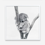 Shop Sleeping Koala (Square) Art Print abstract painted design wall artwork prints by The Print Emporium buy Australian made fine art poster and framed canvas wall decor prints for the home and add some interior inspiration for your bedroom living room dining room or home office, TPE-333-AP