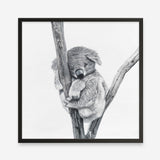 Shop Sleeping Koala (Square) Art Print abstract painted design wall artwork prints by The Print Emporium buy Australian made fine art poster and framed canvas wall decor prints for the home and add some interior inspiration for your bedroom living room dining room or home office, TPE-333-AP