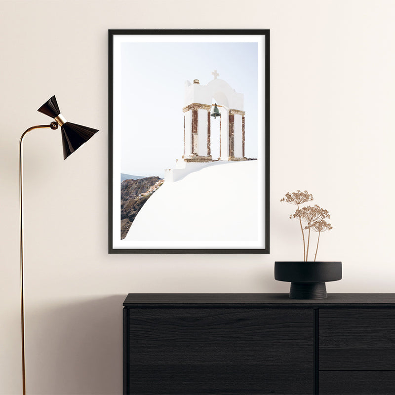 White Bell Tower Photo Art Print