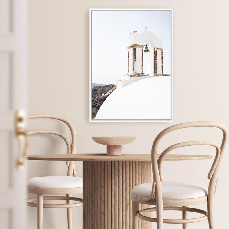 White Bell Tower Photo Canvas Print