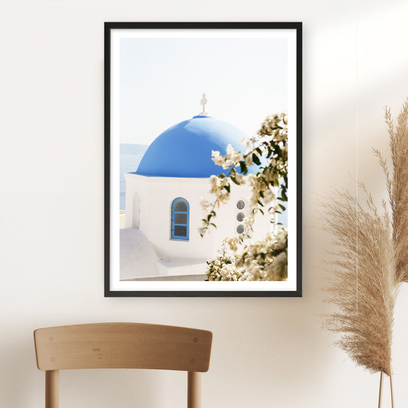 Santorini Blossom Photo Art Print