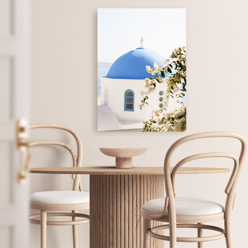 Santorini Blossom Photo Canvas Print
