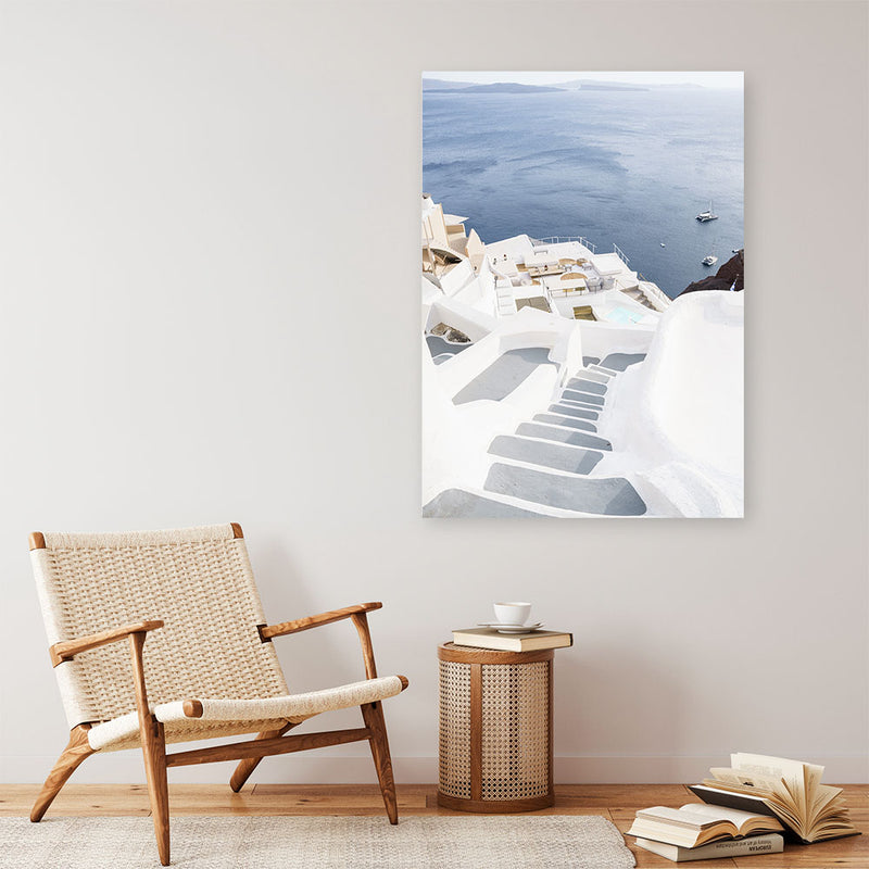 Ocean Stairway Photo Canvas Print