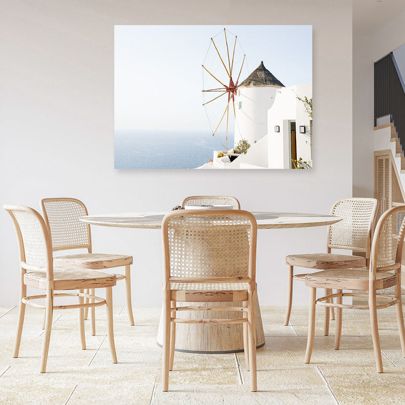 Santorini Windmill II Photo Canvas Print