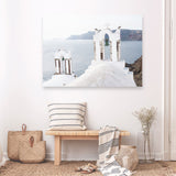 Two White Churches II Photo Canvas Print