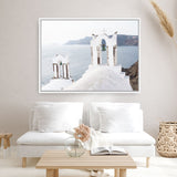 Two White Churches II Photo Canvas Print