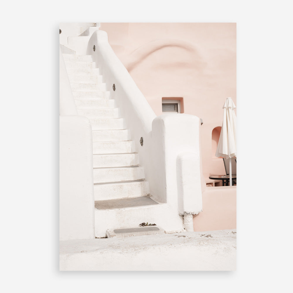 Oia Rose Pink Villa III Photo Art Print