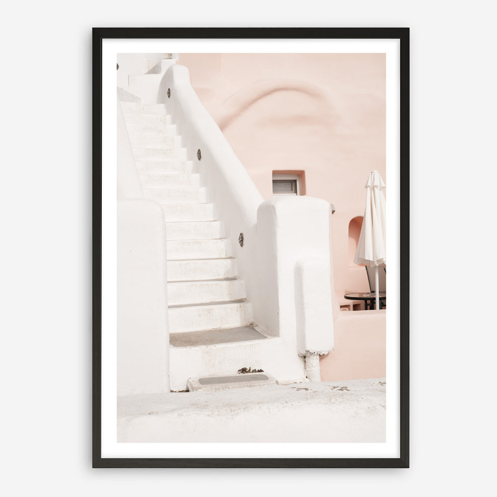 Oia Rose Pink Villa III Photo Art Print