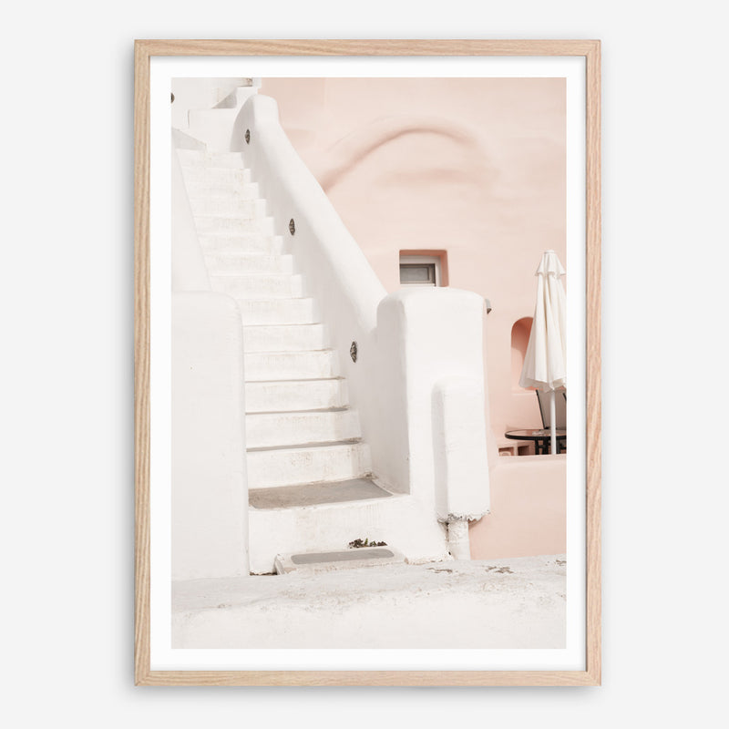 Oia Rose Pink Villa III Photo Art Print