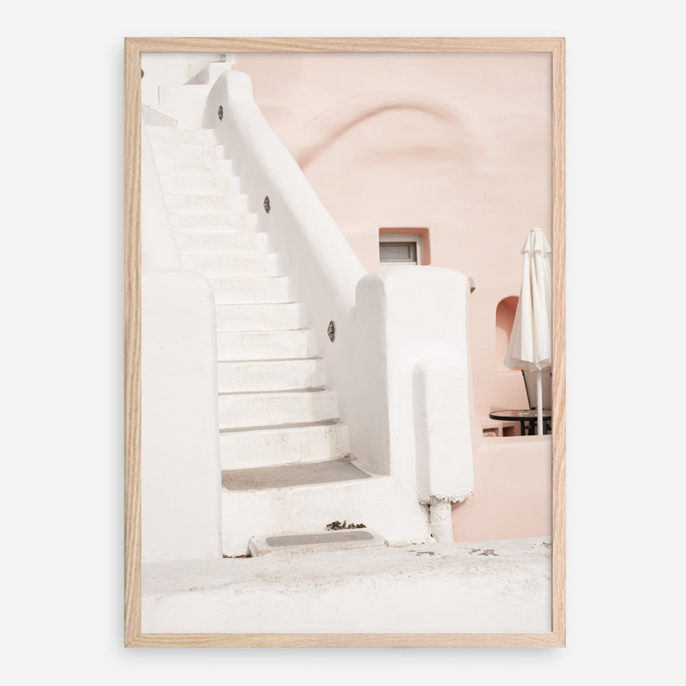 Oia Rose Pink Villa III Photo Art Print